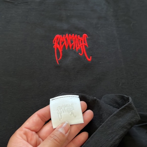 Revenge Basic Embroidered Crewneck Tshirt | Large, Black - Picture 9 of 13
